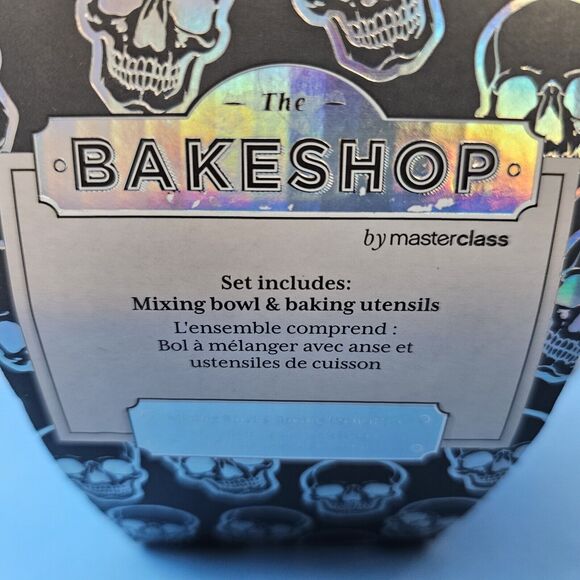 Goth Halloween Skull Mixing Bowl Spatula Cookie Cutter Set Floral Baking Retired - Picture 4 of 8